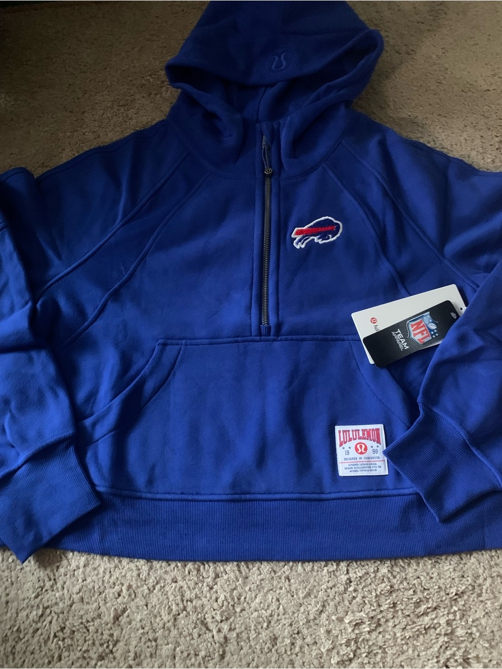 lululemon athletica Women’s Royal Blue Buffalo Bills Half-Zip Hoodie
